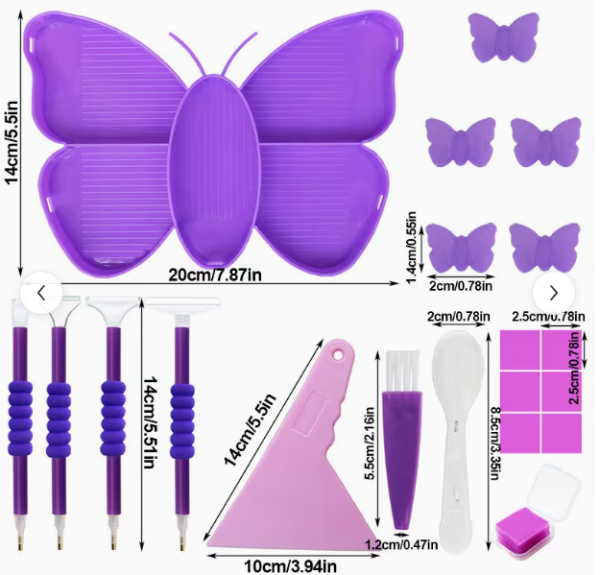 Diamond Painting Tablett Schmetterling mit Stiften